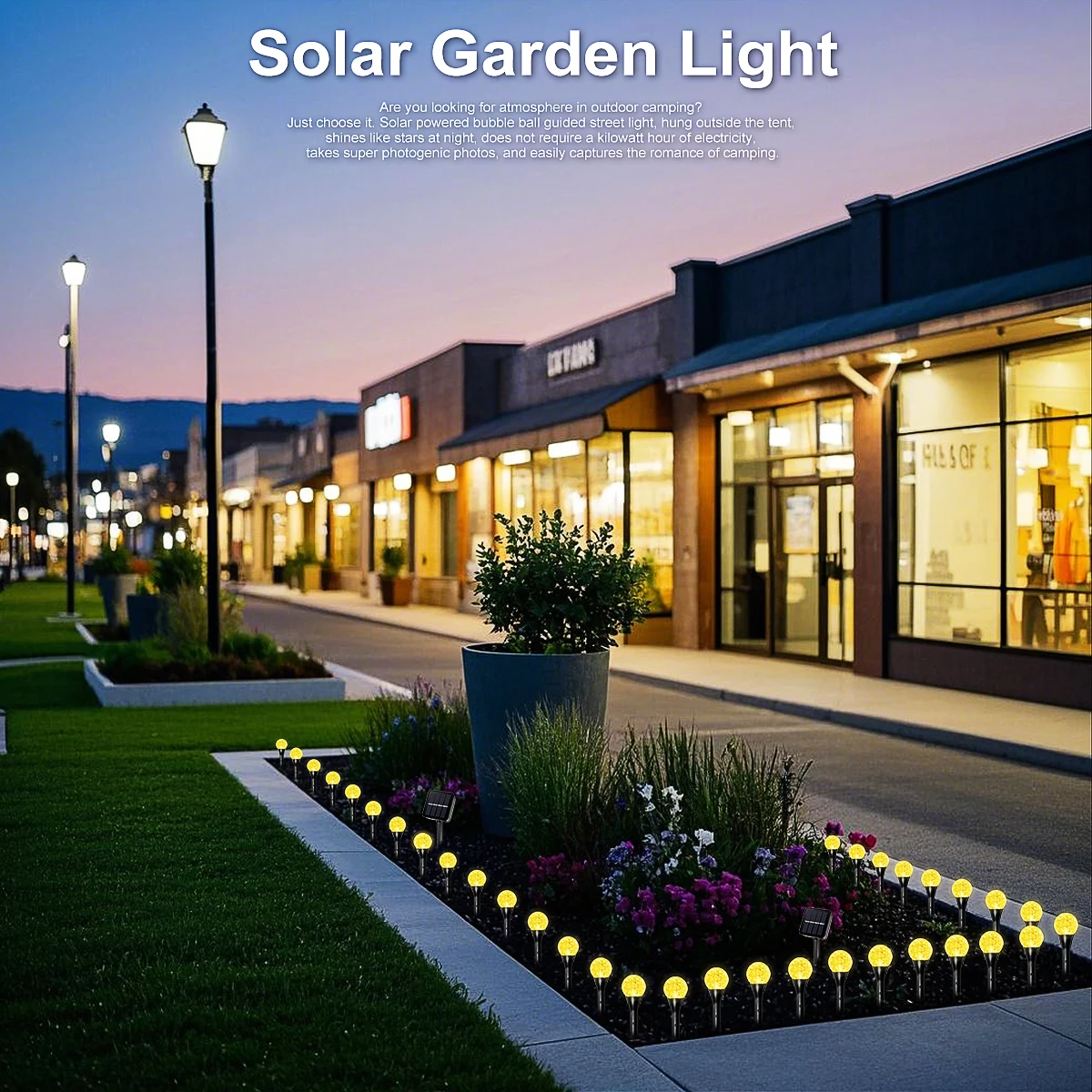 10/20/30LED Solar Pilot Light Outdoor Waterproof Bubble Ball String for Garden Walkway Lawn Decoration Lamp Solar Guiding Light