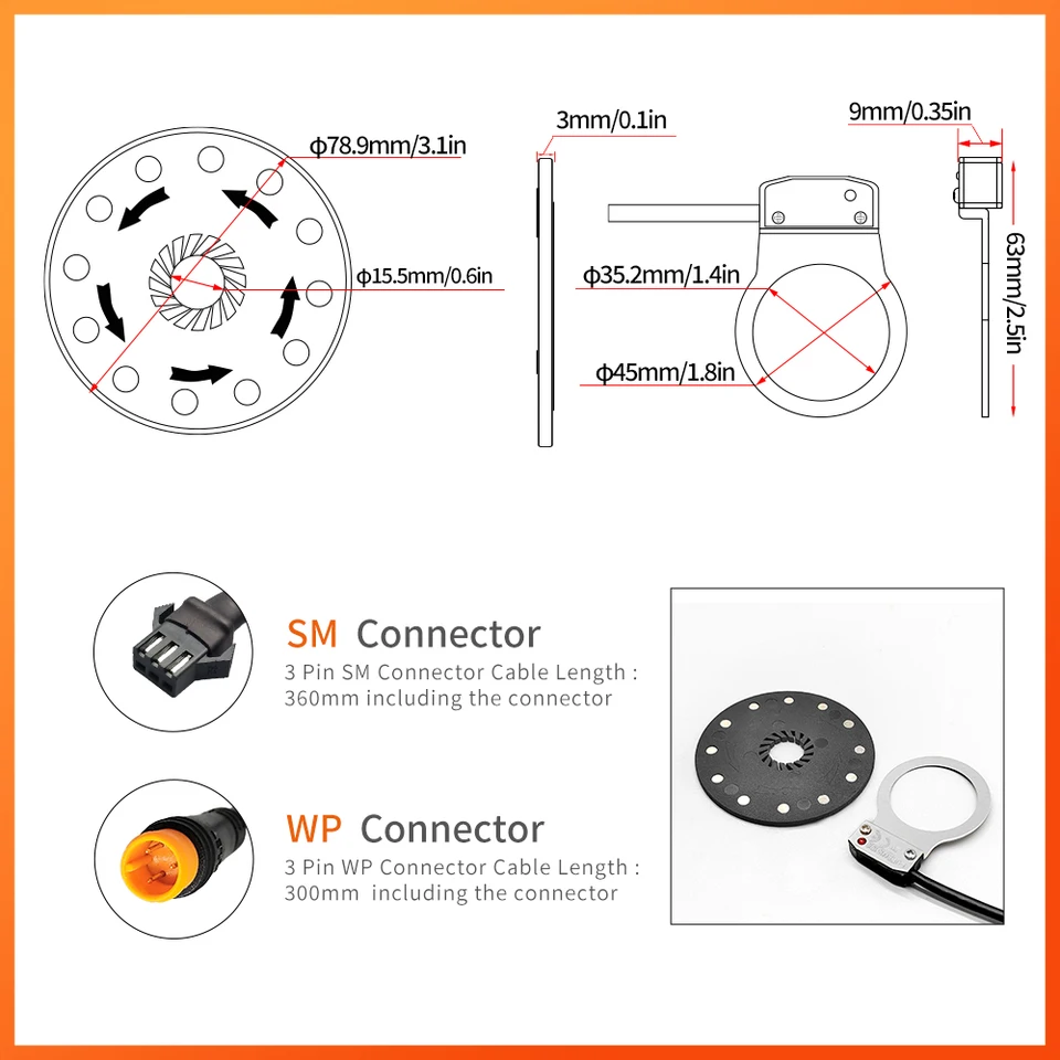 Elektrisches Fahrradpedal, 12 Magnete, E-Bike, PAS-System, Assistent, Sensor, Geschwindigkeitssensor Elektrisches Fahrradpedal, 12 Magnete, E-Bike, PAS-System, Assistent, Sensor, Geschwindigkeitssensor