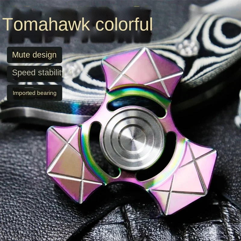 EDC Fingertip Gyro Omahawk All Metal Stainless Steel Fidget Spinner Toy Children Decompression Decompression