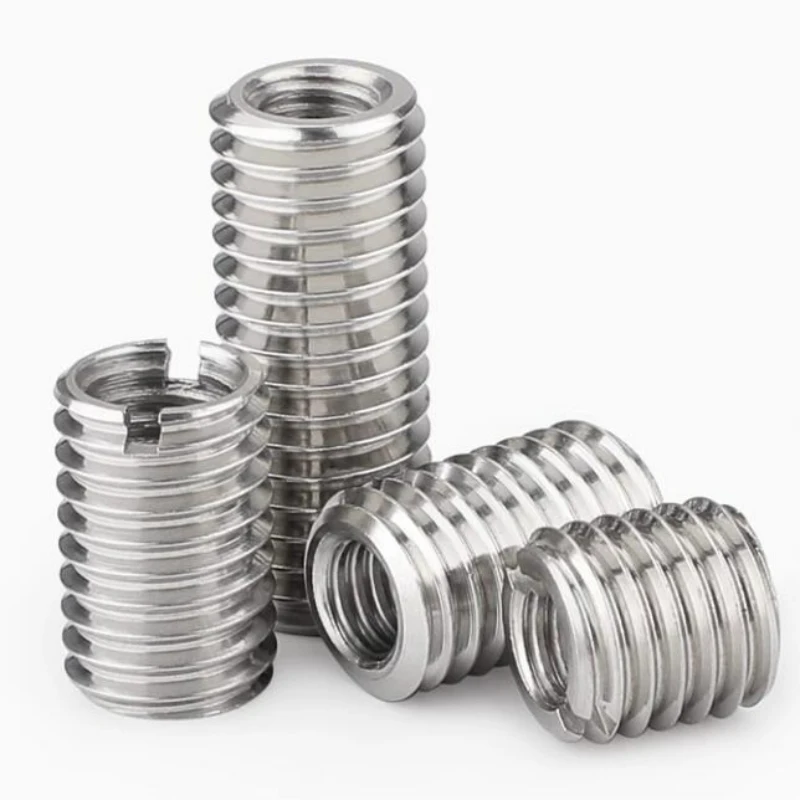 5/10/20pcs M2 M3 M4 M5 M6 M8 M10 M12 Slotted Inside Outside Self Tapping Thread Insert Adapter Screw Nuts Sleeve Converter Nut