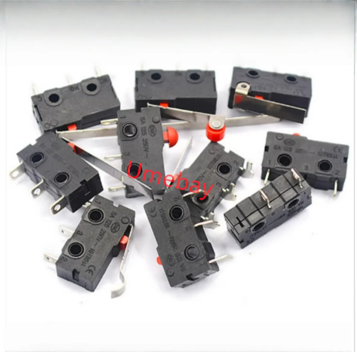50 pieces, KW12 travel limit switch contact button KW11-3Z-2 micro switch straight handle three-terminal 5A 125V 250V