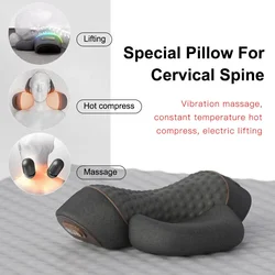 Oreiller cervical de massage électrique, compresse chaude, vibration, traction du cou, relaxation, sommeil, mousse à mémoire de forme, soutien de la colonne vertébrale