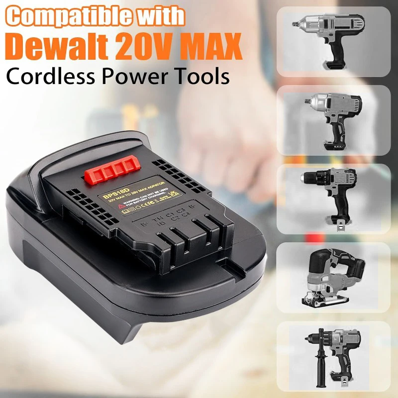 HAKSINKY BPS18D Adapter for Black+Decker/Porter-Cable/Stanley 20V Battery Convert To for Dewalt 20V MAX Cordless Power Tools Use