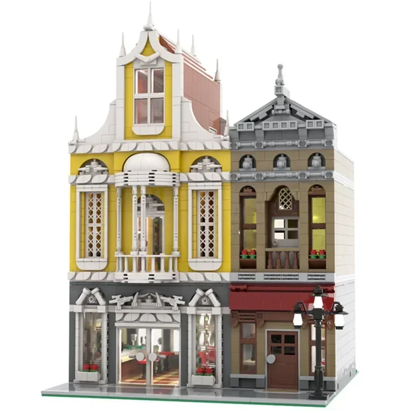 City Street View Model Moc Building Bricks Bar And Apartment Technology Modular Blocks Gifts Christmas Toys DIY Sets Assembly