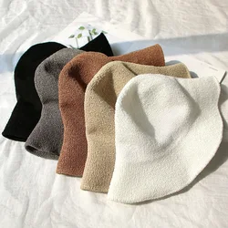 Knitted Soft Top Breathable Summer Fisherman Hat Women'S Literature Sen Series Foldable Basin Hat Shade Casual Versatile Fashion