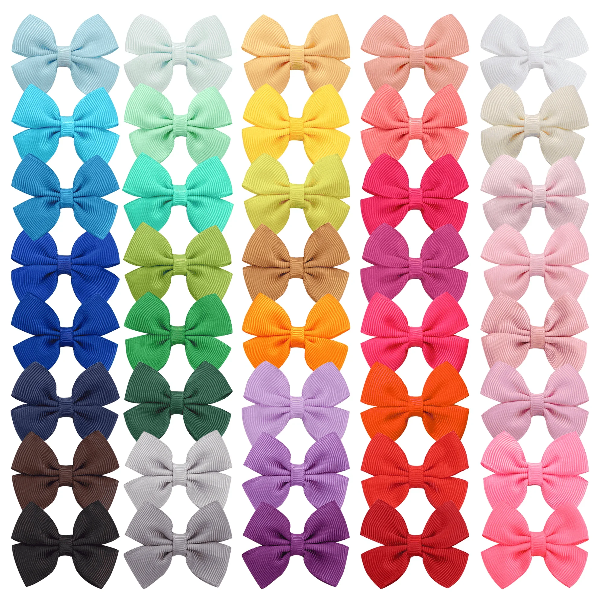 20/30/40Pieces Baby Hair Clips 2 inches Hair Bows alligator Clips for Infant and Baby Girls in Pairs