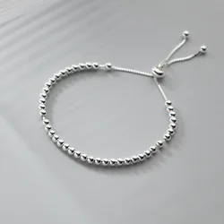21cm Silver 925 Bracelet Beans Minimalist Classics Bracelet For Women 925 Silver Adjustable Bracelet Gift For Girls