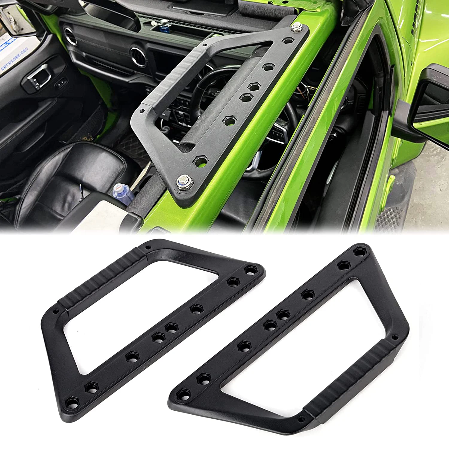 

2pcs Aluminum Alloy Handle Grip Interior Roof Roll Bar Grab for Jeep Wrangler JL JLU 2018-2022 Front Rear Handle Accessories