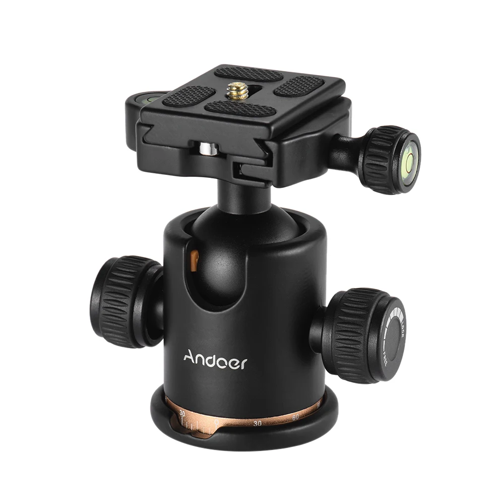 BEIKE BK-03 카메라 삼각대 볼 헤드 볼 헤드(퀵 릴리스 플레이트 포함) 1/4" 나사 BK-03 볼 헤드 사진 퀵 릴리스 플레이트