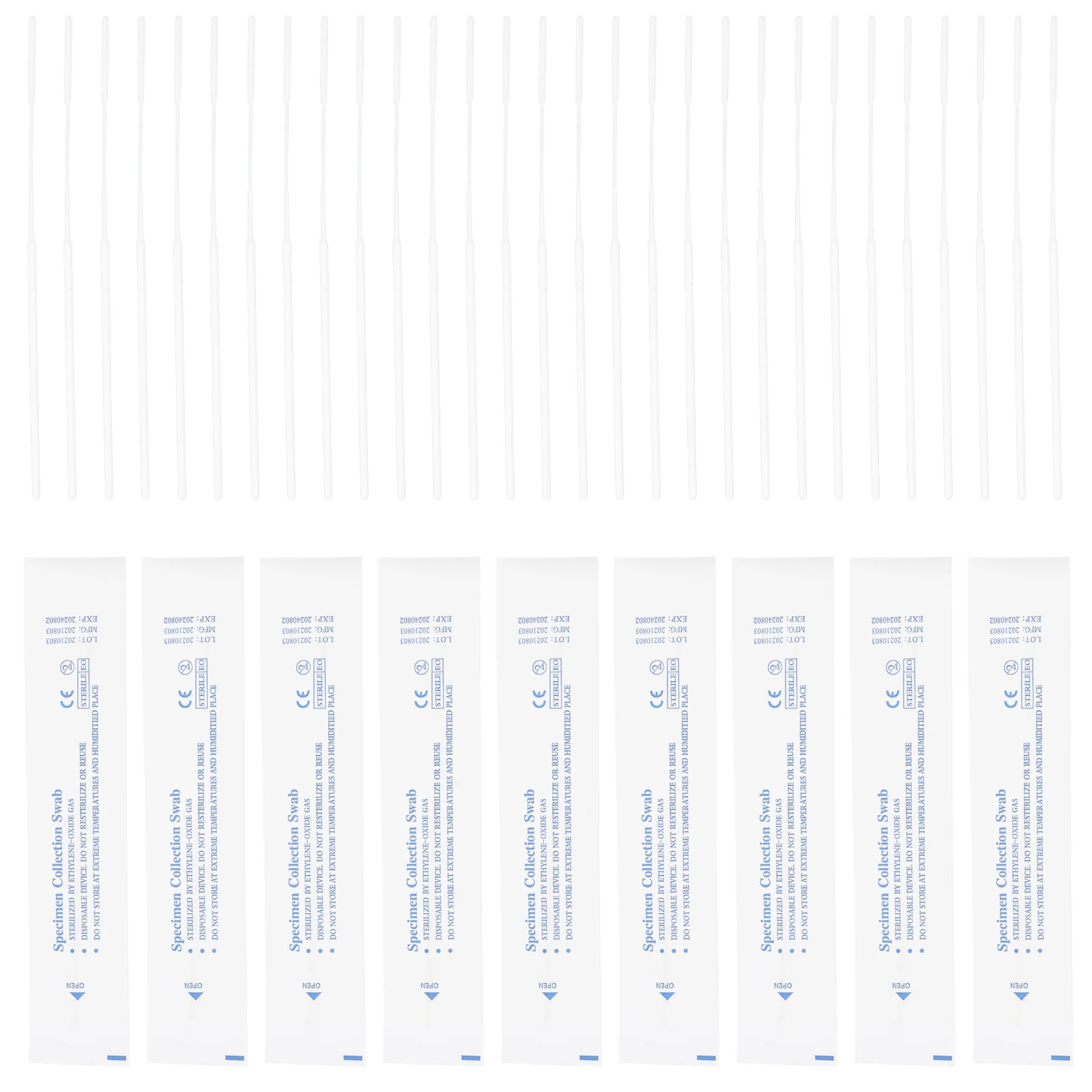 100 Pcs Flocked Swab Nasal Professional Sampling Swabs Major Flocking Multi-function Pharynx