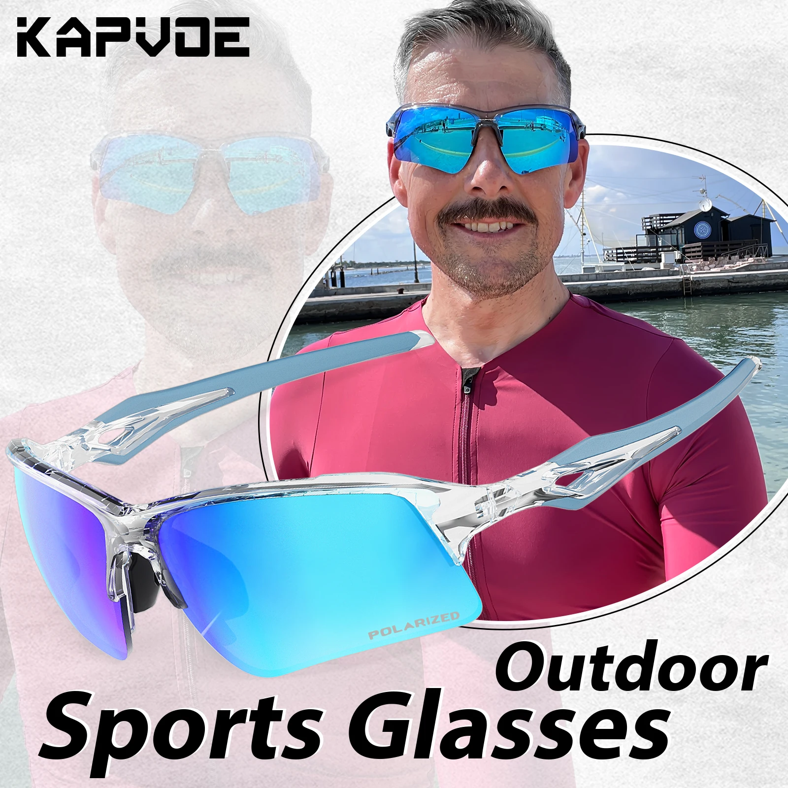 Kapvoe UV400 Protection Polarized Bike Cycling Eyewear  Running Goggles Driving Sunglasses Outdoor Men Women Sports Glasses