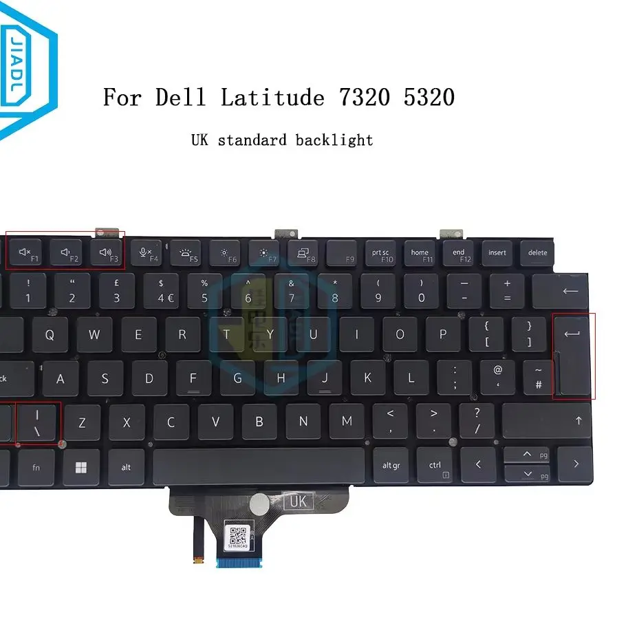0KP0JF UK HU GB Backlight Keyboard Laptop Backlit For Dell Latitude 7320 5320 2 in 1 Replacement Keyboards KP0JF CN-0KP0JF