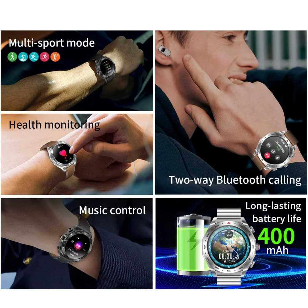 Trajectory Tracker Men's and Women's Smartwatch New Smart Watch TWS 2-in-1 Bluetooth Earphones AI Voice SIRI Wake Up Motion