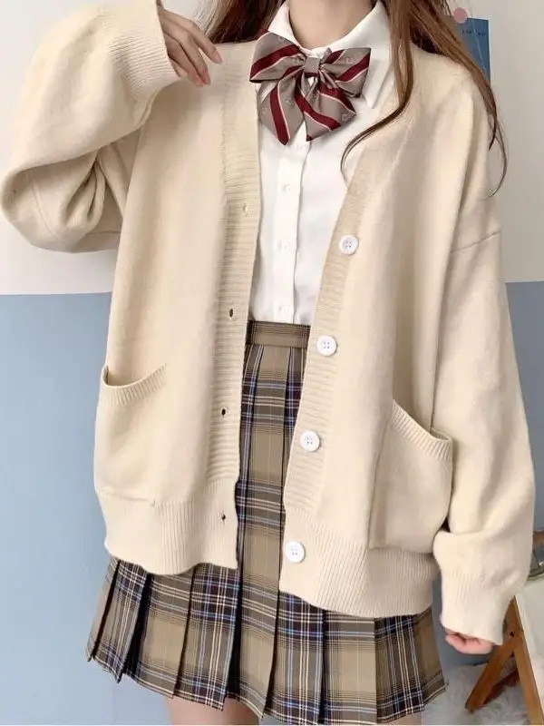 

Street Sle Slim Fit Knitted V-ne Coat Single-breasted Casual Outerwear Long Sve Moisture-ng Pure Color Coat