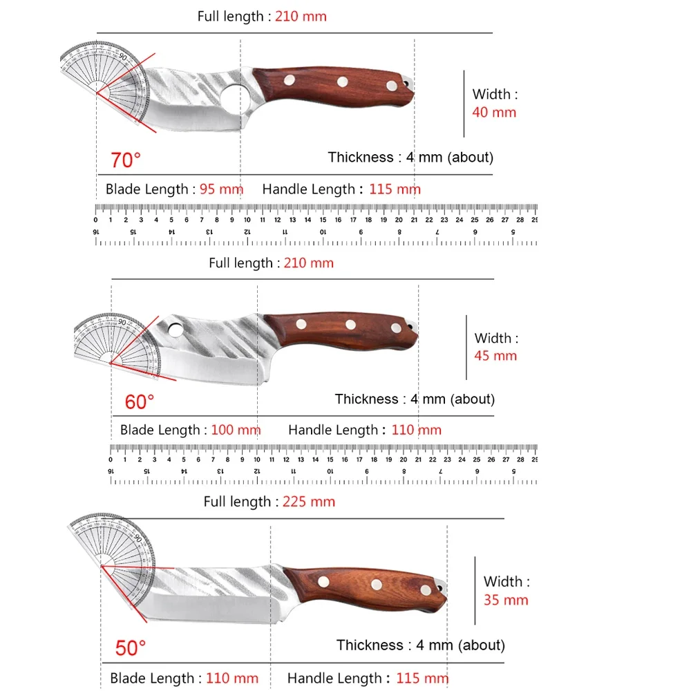 Kitchen Knives Cleaver Meat Chopping Vegetables Chef Knife Hand Forged Blade Butcher Boning Knife Stainless Steel Knife Tools