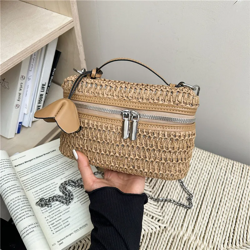 

Fashion Woven Women Handbag Bohemian Paper Rope Straw Bags for Women Shoulder Bag Knitting Beach Bag NEW Crochet Crossbody Bags