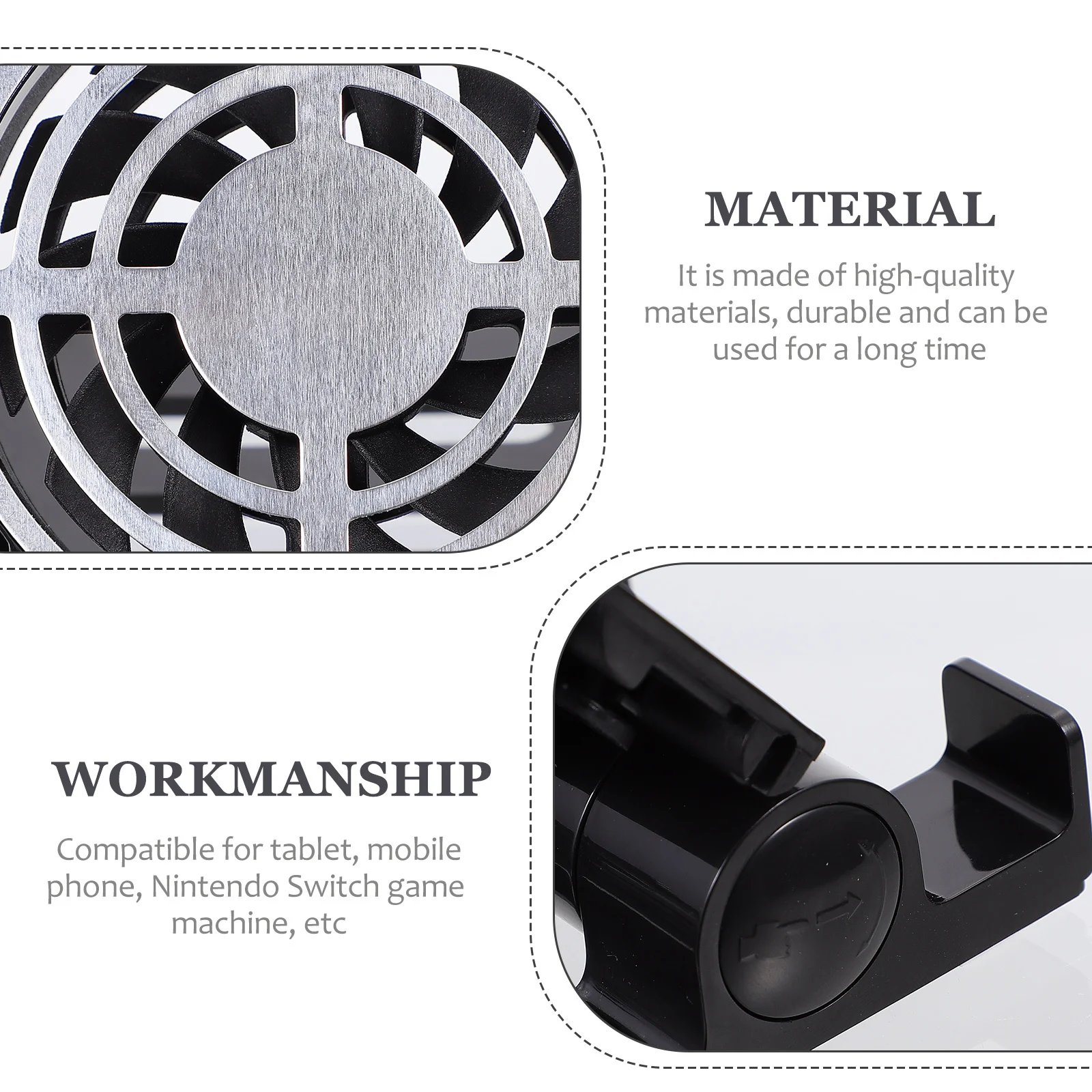 

3 in 1 Radiator Fan USB Cooler Portable Folding Phone Stand Adjustable Angle Cooler Holder Compatible with Switch Tablet