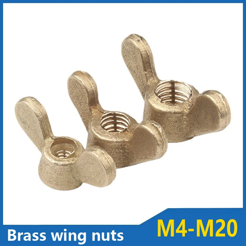 Медная гайка для крыла DIN315 ручная затяжка гайка-бабочка M3 M4 M5 M6 M8 M10 M12 M14 M16 M20 ручная закручивающаяся гайка латунные гайки