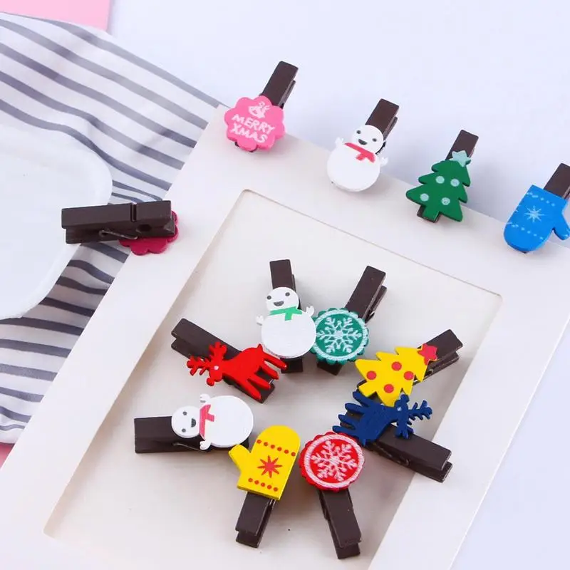 Christmas Clothespins Mini Wooden Clothespins For Pictures 12 Pcs Tiny Clothes Pins For Photography Activity And Christmas Cards