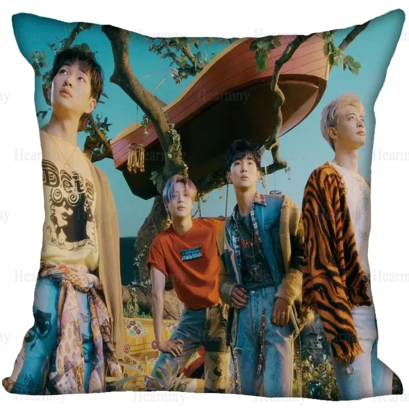 KPOP SHINee Pillow Cover Bedroom Home Office Decorative Pillowcase Square Zipper Pillow Cases Satin Fabric 0512