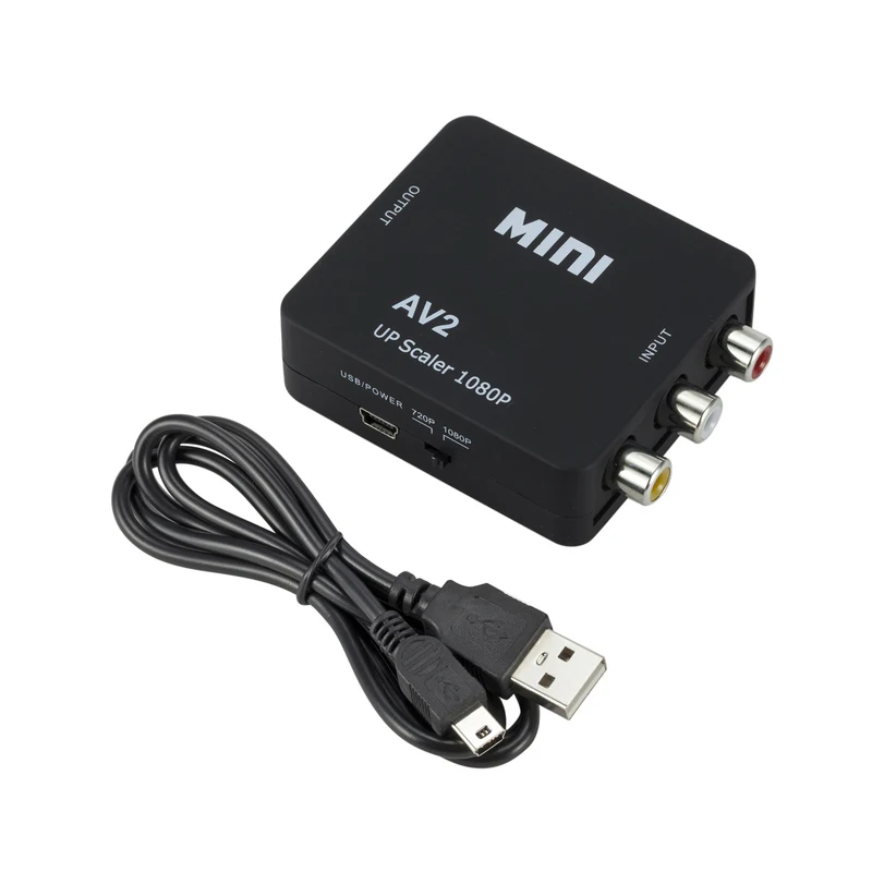 AV To HDMI-compatible Video Converter Box Adapter RCA CVSB L/R Video To HD 1080P HDMI-compatible Scaler Adapter HDTV Converter