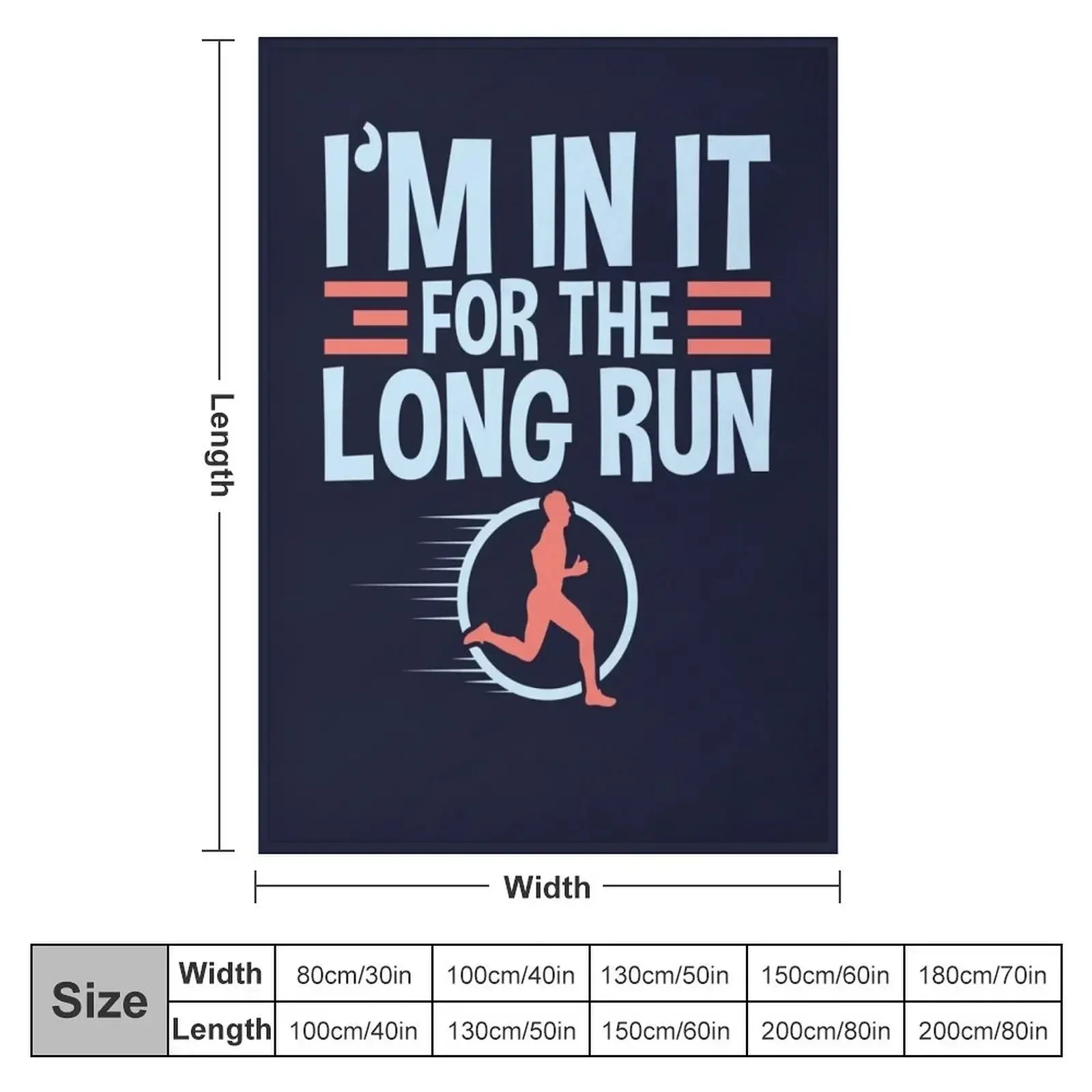 Runner Quotes Gifts - I'm In It For The Long Run Throw Blanket Summer blankets ands Sofa Throw Decorative Beds Blankets