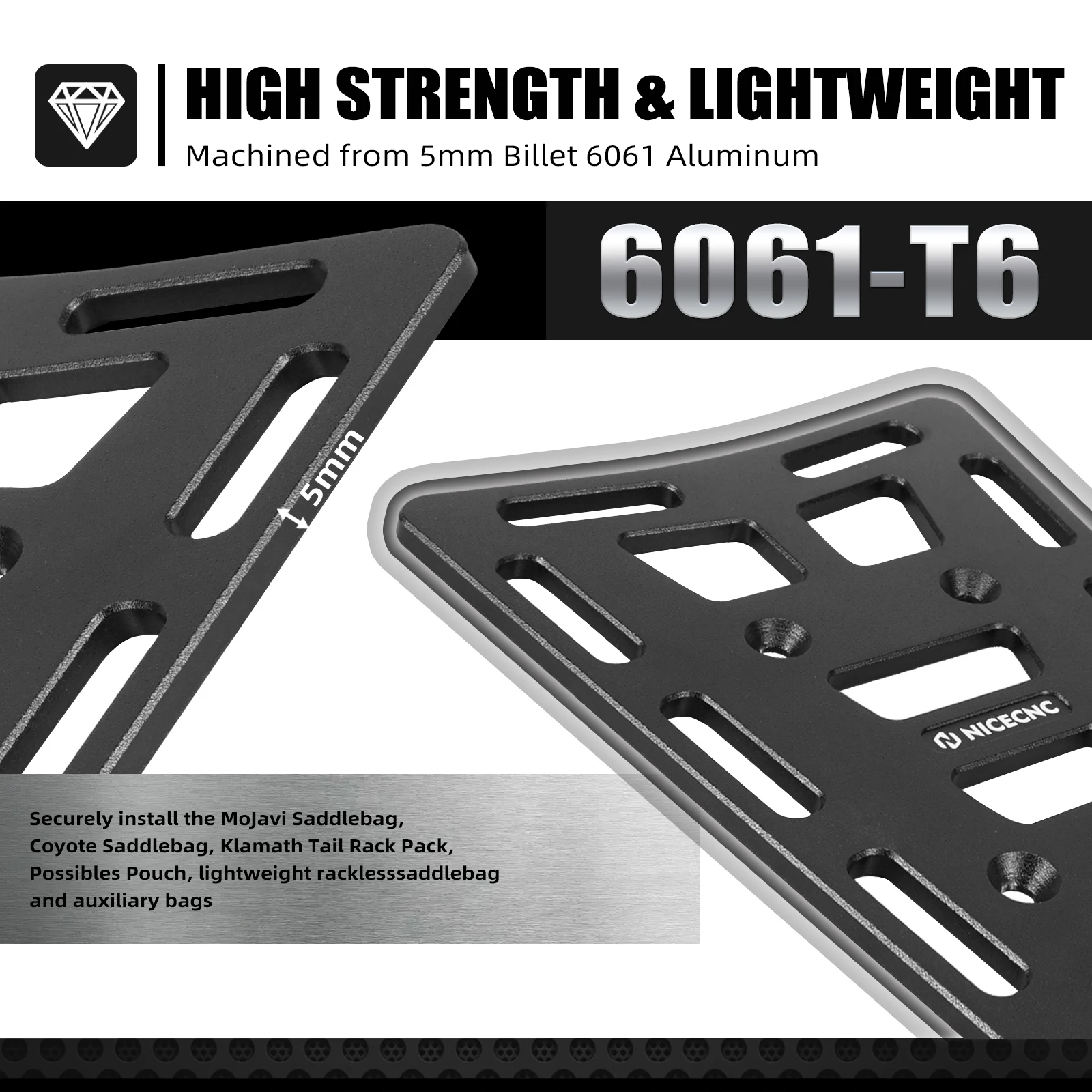 NICECNC ベータ RR 300 2010-2025 RR 125 RR 250 RR 350 RR 390 RR 430 リアフェンダー ラゲッジテールラックブラケット KTM EXC 300用