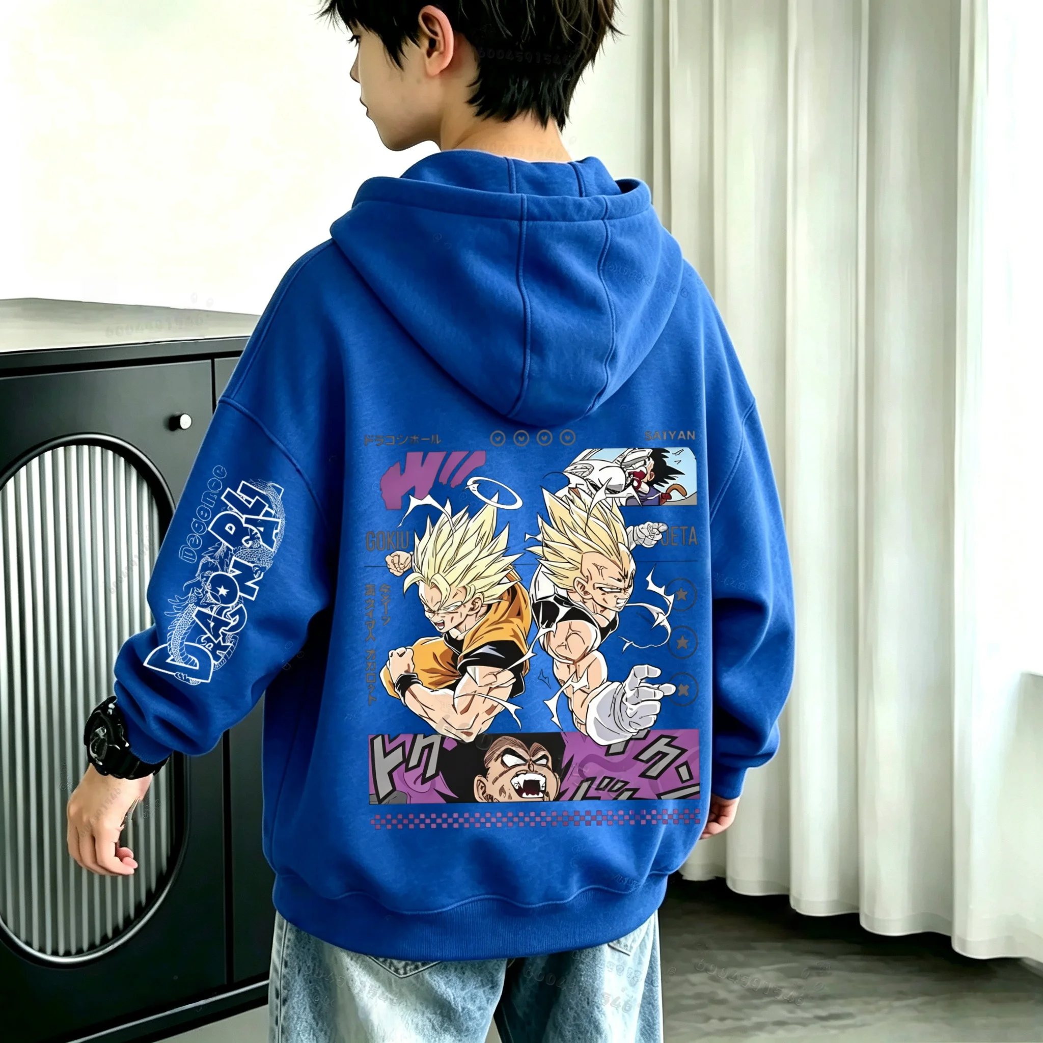 Klassischer Dragon Ball Z Goku Serie Kinderpullover, trendig, warm und bequem für Herbst und Winter. – Detail 5