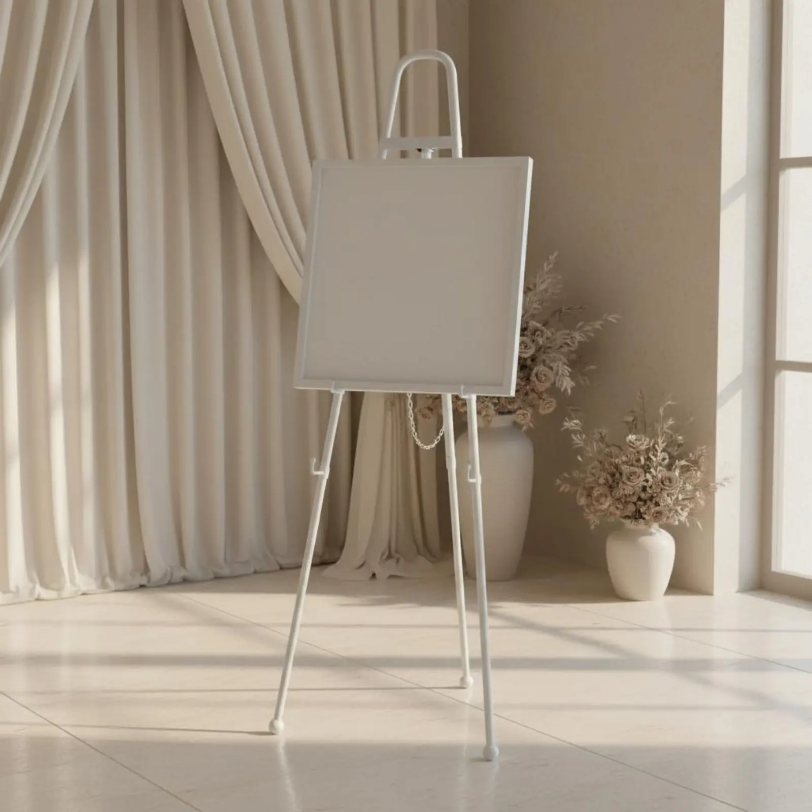 Floor Standing Art Stand Multipurpose Metal Art Stand Metal Tripod Easel Quick Set-Up Portable Display Easel Non-Slip Feet
