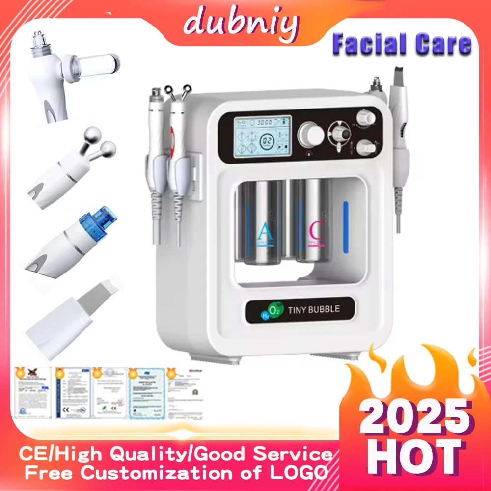 Dubniy 2025 Hot 4 IN 1 Aqua Jet Peel Spa Oxygen Infusion H2O2 AquaSure Skin Scrubber Tiny BUBBLE Dermabrasion Facial Machine New