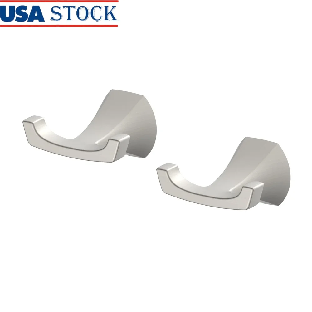 

Настенный крючок для халата, 2 шт., атласный никель, простая установка, устойчивая к ржавчине, коррозионностойкая фурнитура для ванной комнаты в комплекте, простая