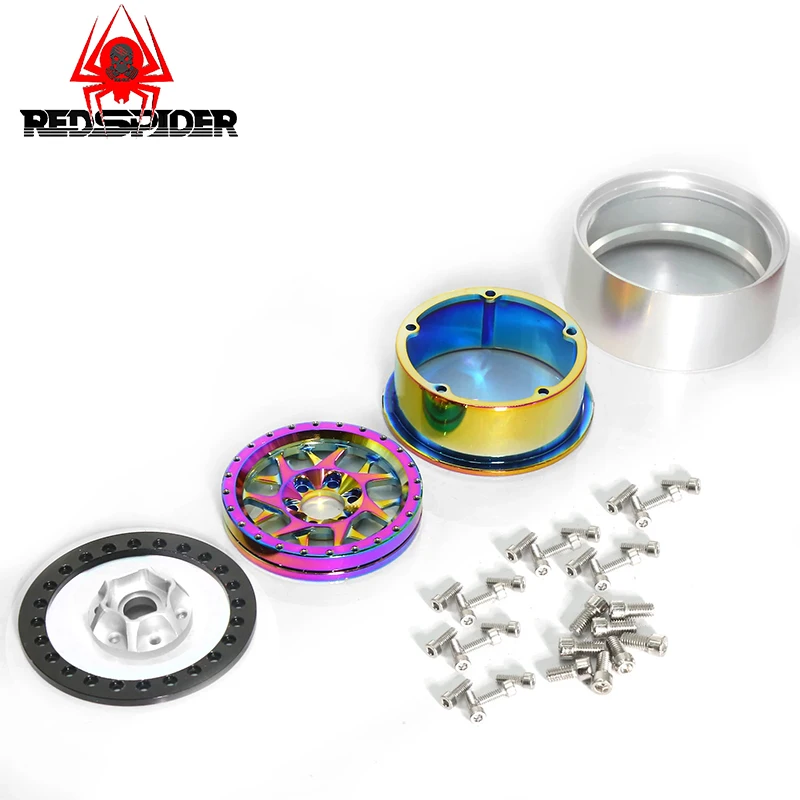 عجلات Beadlock مقاس 1.9 بوصة (4 قطع) - سبائك الألومنيوم لمحور SCX10/90046، TRX4، VS4-10، Redcat Gen8 - 1/10 RC الزاحف #3