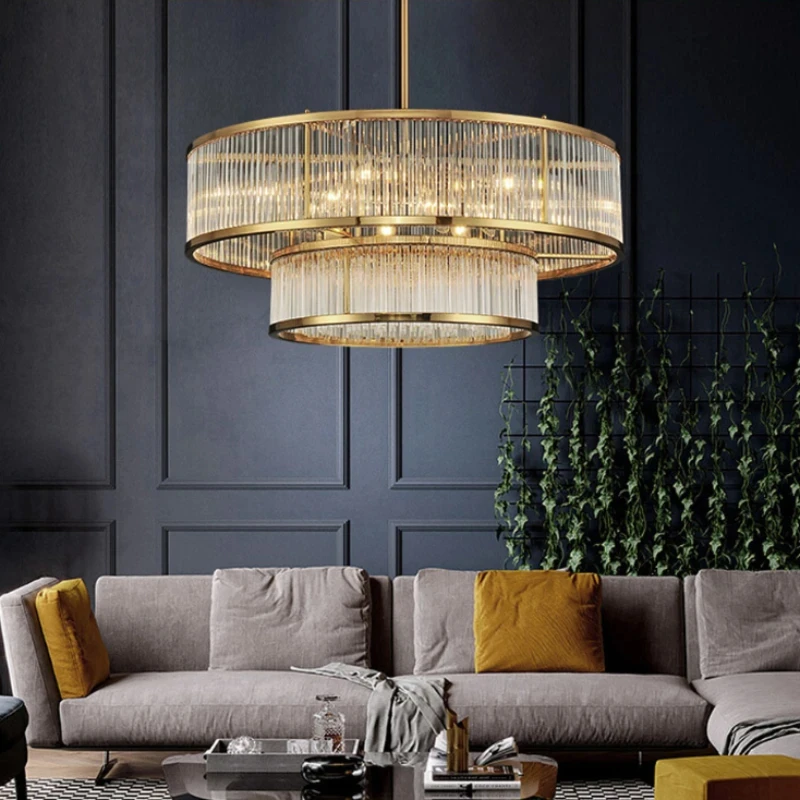 2024 Copper Golden Silver Black Round Linear Pendant Lights.Pendant Light Suspension Luminaire for Dinning Room YX456TB