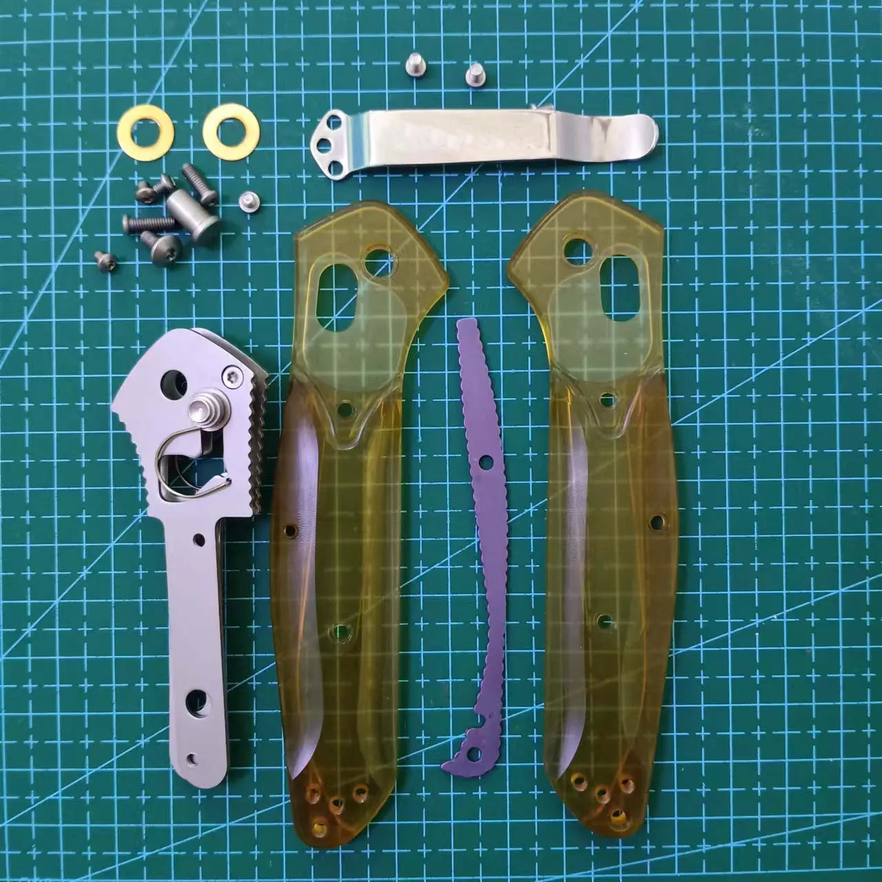 1 Set ULTEM PEI Handle Scales+SUS 9Cr18MoV Blade For Benchmade 940 Osborne Folding Knife