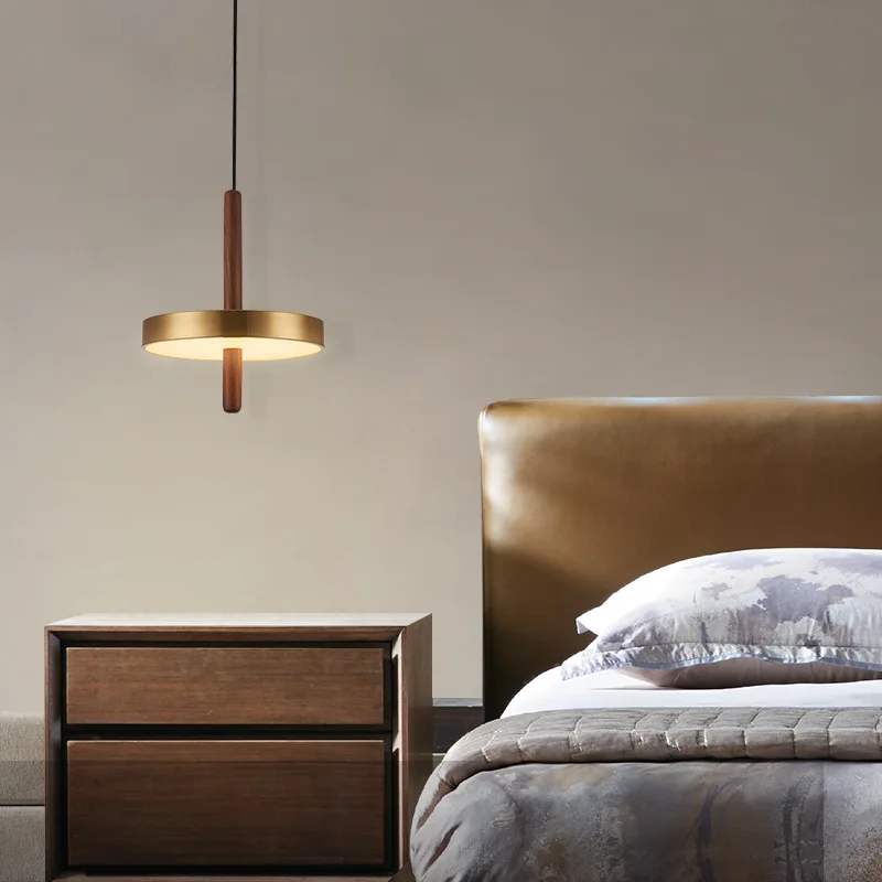 

Nordic Wood Chandelier Gold Metal Restaurant Bedroom Lighting Bar Kitchen Hanging Lamp Wire Adjustable 3000K