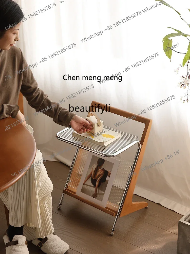 P178 criativo móvel mesa lateral de chá retro sofá canto armazenamento revista estante varanda quarto mesa cabeceira móveis