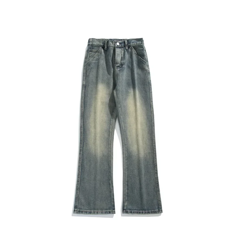 Dünne Jeans Lässige Mode Streetwear Hohe Taille Teen Unisex Gerade Hose Herbst Winter Männer Neue Klassische Breite Bein Denim Hosen