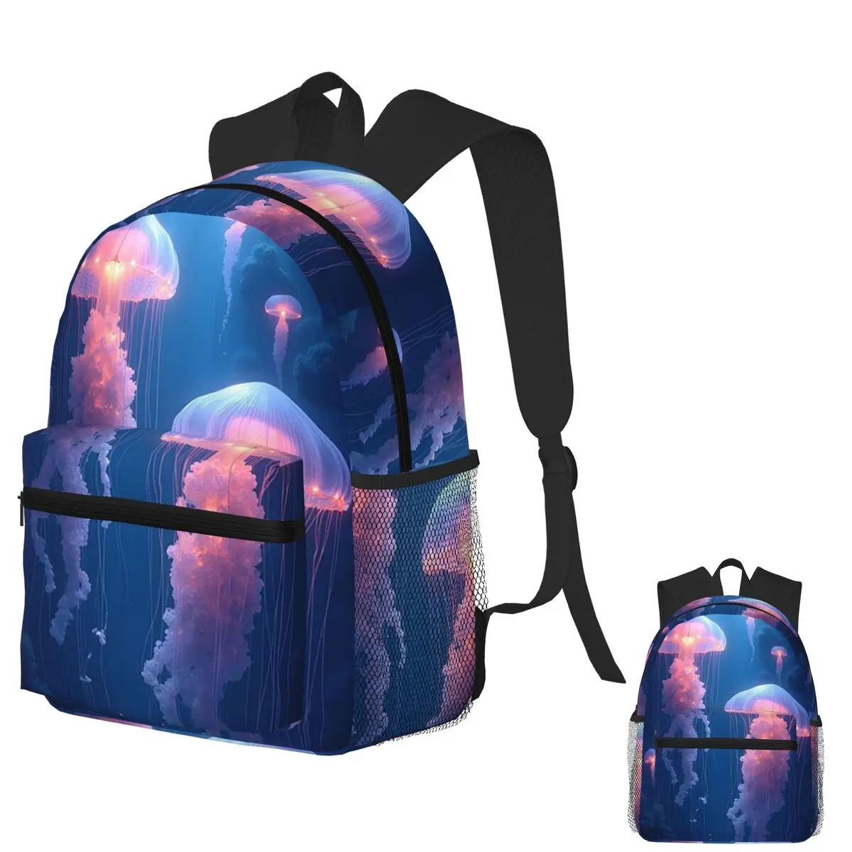 

Luminous Depths The Ethereal Dance Of Jellyfish Student Backpack School Bag Hiking Travel Daypack Fashion Bookbag Shoulder Bags