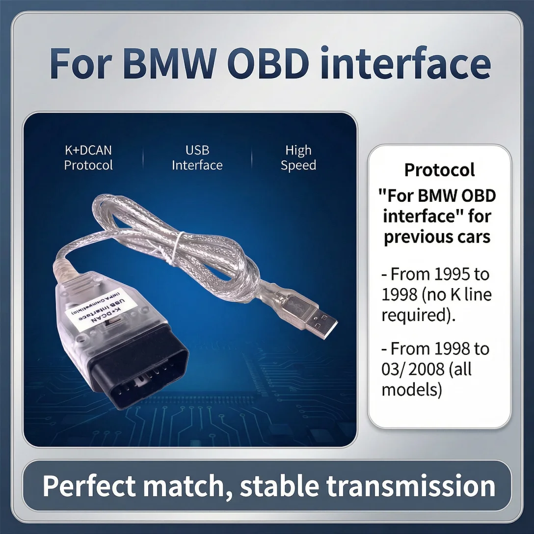

Высококачественный диагностический инструмент для BMW K+DCAN FTDI 9241A с переключателем K DCAN OBD2, интерфейс OBDII, K-line для INPA кабеля.