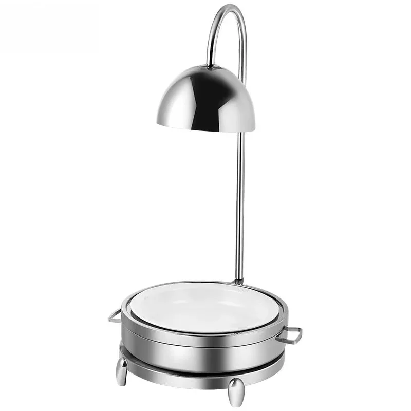 

Commercial Hotel 304 Stainless Steel Buffet Food Warmer Set Chafing Dish Food Heating Lamp with Ceramic Food Basin