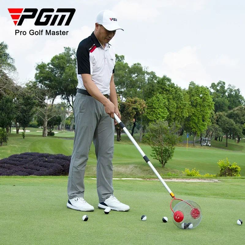 PGM golf ball picker with freely extendable 3-section ball picking cage roller for ball picking