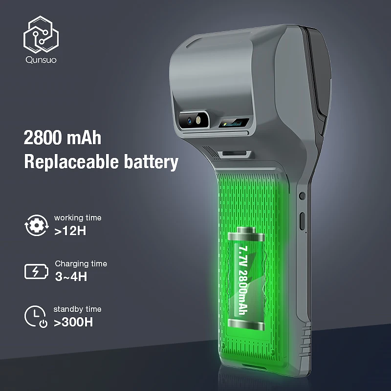 يده المساعد الشخصي الرقمي أندرويد 12.0 بلوتوث واي فاي 2D ماسح الباركود NFC بناء في 80 مللي متر طابعة الإيصالات لطباعة ملصقات السوبر ماركت