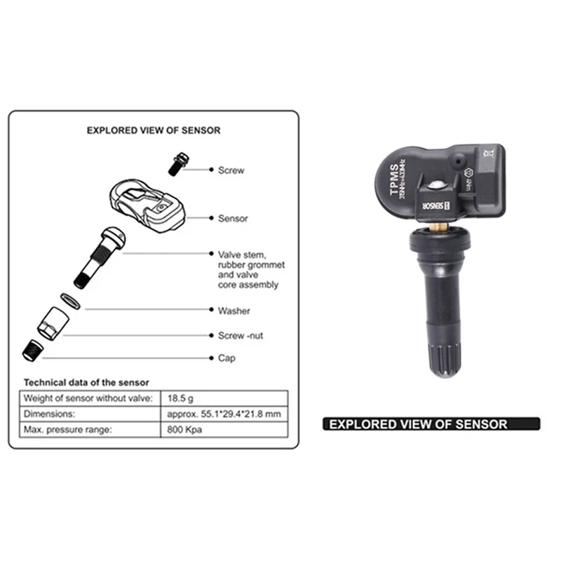 

24Pcs Programmable MX Sensor 315MHZ+433Mhz 2 In 1 TPMS Tire Pressure Sensor Monitor For Autel Tool TS408 TS508 ITS600