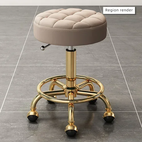 Gold Hairdressing Chair Fashion Stool Barber Shop Hair Bench Massage Clinic Office Home Seat Tool Swivel Cadeira Salon Furniture