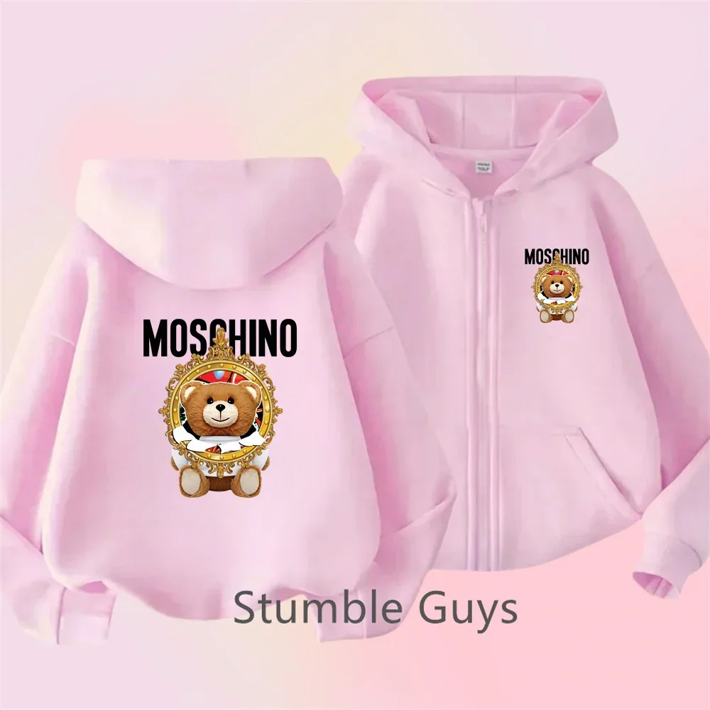 

Hipster Bear Zipper Hoodie Street Kids Clothing Girls Clothing Fashion Baby Boys Clothing Fall Pin Sweatshirt Kawaii New