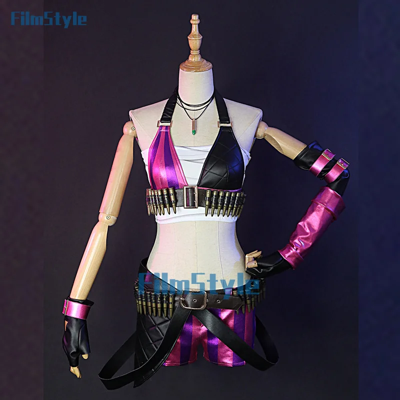 

League Of Legends Jinx Cosplay Costume Game LOL Jinx Accessories Clothes Full Halloween FilmStyle