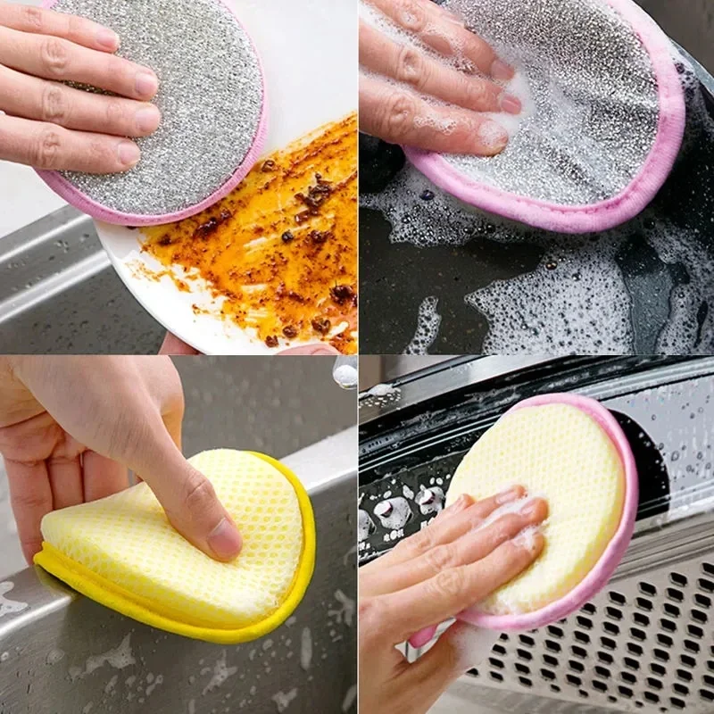 20/5pcs Double Side Dish Washing Sponge Home Cleaning Brush Scouring Pad Wipe Pan Pot Dish Wash Sponge Kitchen Tool Accessories