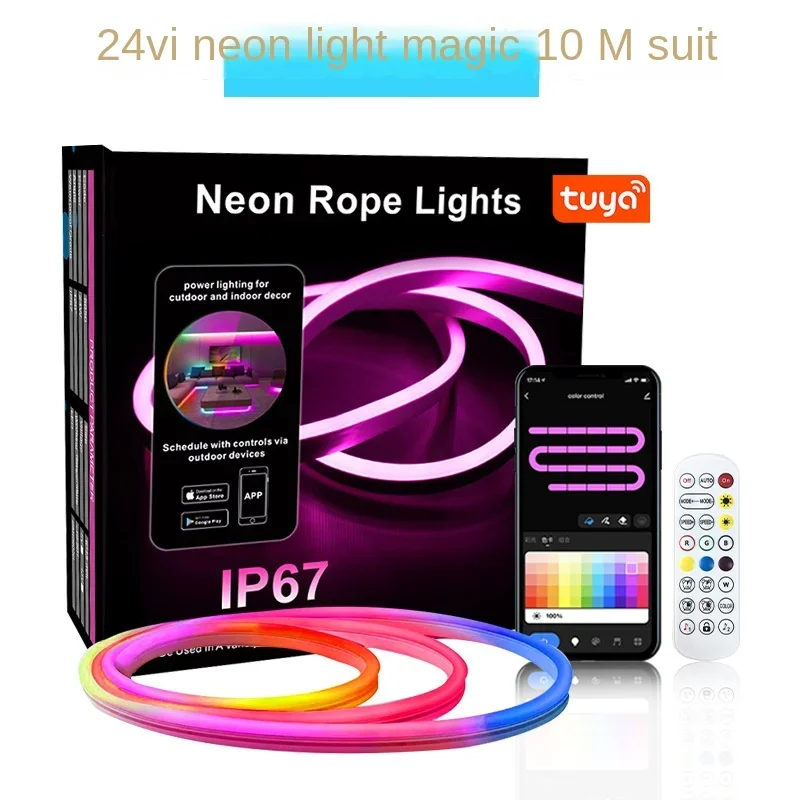 

Graffiti WiFi silicone flexible neon light 5m/10m Bluetooth voice controlled running horse running water atmosphere light