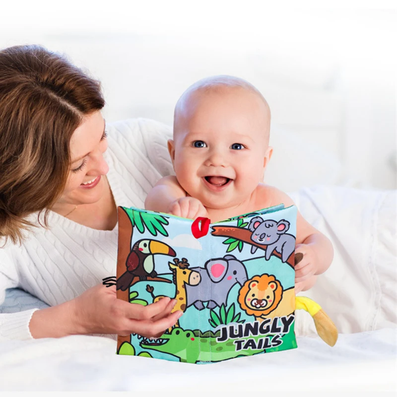 Baby Tier Schwänze Stoff Bücher Kinder Entwickeln Erkennen Lesen Puzzle Buch Spielzeug Frühen Lernen Infant Pädagogisches Tuch Buch Geschenke