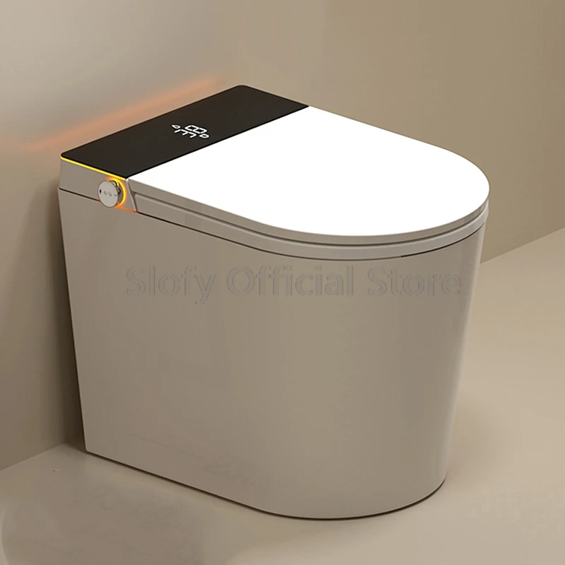 Elongated Smart Toilet Built-in Bidet Water Tank No Water Pressure Limit Multifunctional Intelligent LED Display Short Toilet